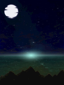 山群海边黑夜星空