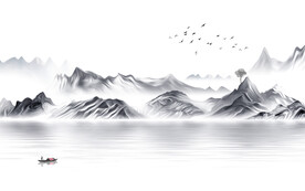 轻奢装饰画 新中式山水画