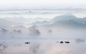 轻奢装饰画 新中式山水画