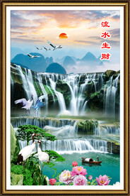 竖幅山水画