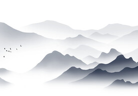 高清分层水墨 山水背景墙