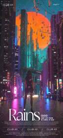 雨天提示酒吧夜店日常海报