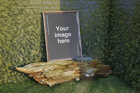 花园咖啡馆一角海报样机