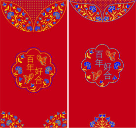 婚庆百年好合烫金红包