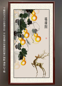 手绘葫芦玄关装饰画