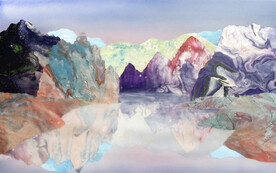 轻奢装饰画 新中式山水画油画