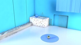 蓝色清新室内场景