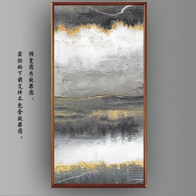 抽象金色油画玄关装饰画