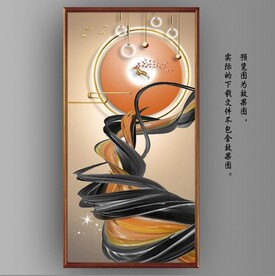 光影抽象麋鹿风景玄关装饰画