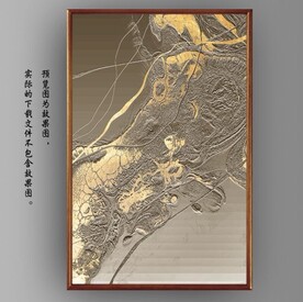抽象金色浮雕纹理装饰油画