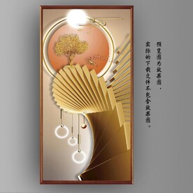 光影抽象几何麋鹿风景玄关装饰画