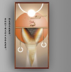 光影抽象几何麋鹿风景玄关装饰画