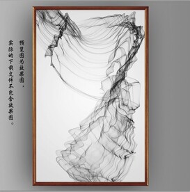 新中式黑白水墨烟雾玄关装饰画