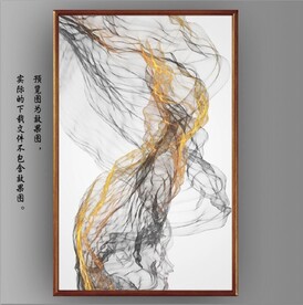 新中式金色水墨烟雾玄关装饰画