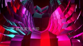 抽象立体多边形图形动画舞台背景