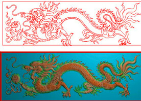 单龙戏珠精雕图