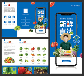 生鲜配送APP招商宣传三折页