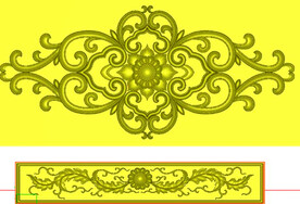 欧式横条洋花抽斗门上花精雕图