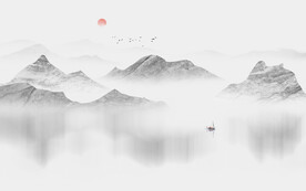 雅士白新中式背景墙