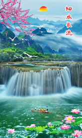 竖幅山水画