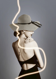 轻奢装饰画 光影线条 美女