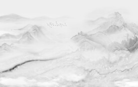 雅士白水墨山水新中式背景墙