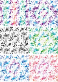 烟雾彩色渐变四方连续