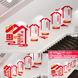 心灵驿站楼道文化墙