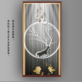 光影抽象麋鹿玄关装饰画