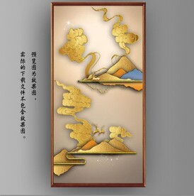 光影抽象几何麋鹿风景玄关装饰画