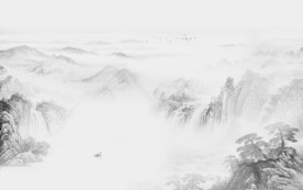 新中式水墨山水背景墙