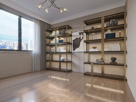 中式书房场景 书架场景空景