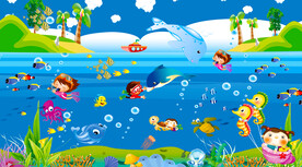 卡通海底世界儿童乐园房