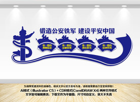 四个铁一般文化墙