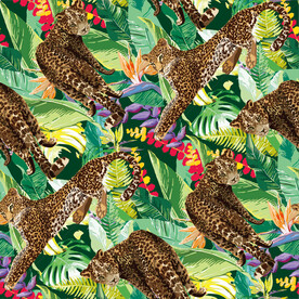 植物印花叶子花豹