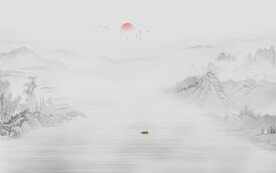 新中式客厅山水墙画