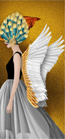 装饰画 羽毛 美女翅膀