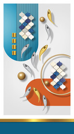 装饰画 几何图形 金鱼