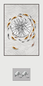 装饰画 金鱼 抽象线条