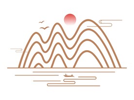 矢量中国风创意古典山纹云纹水纹