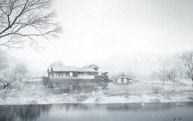 湿地雪景效果图