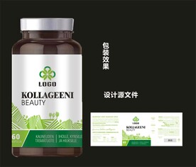 保健品包装效果图和平面图