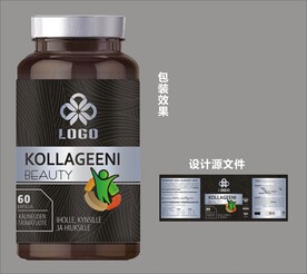 保健品包装效果图和平面图