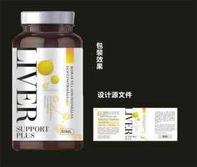 护肝片包装效果图和平面图