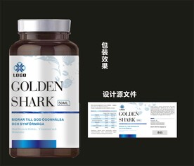 鲨鱼软骨素包装效果图和平面图 