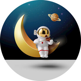 装饰画 月亮 宇航员