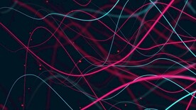 三维彩色粒子线条波浪演绎视频