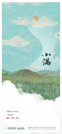 纹理小满节气海报