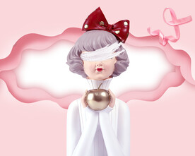 装饰画 卡通女孩 金苹果