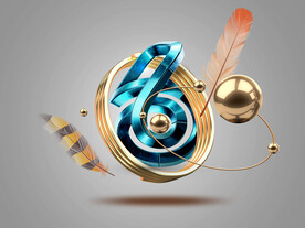 装饰画 羽毛音符 3D画